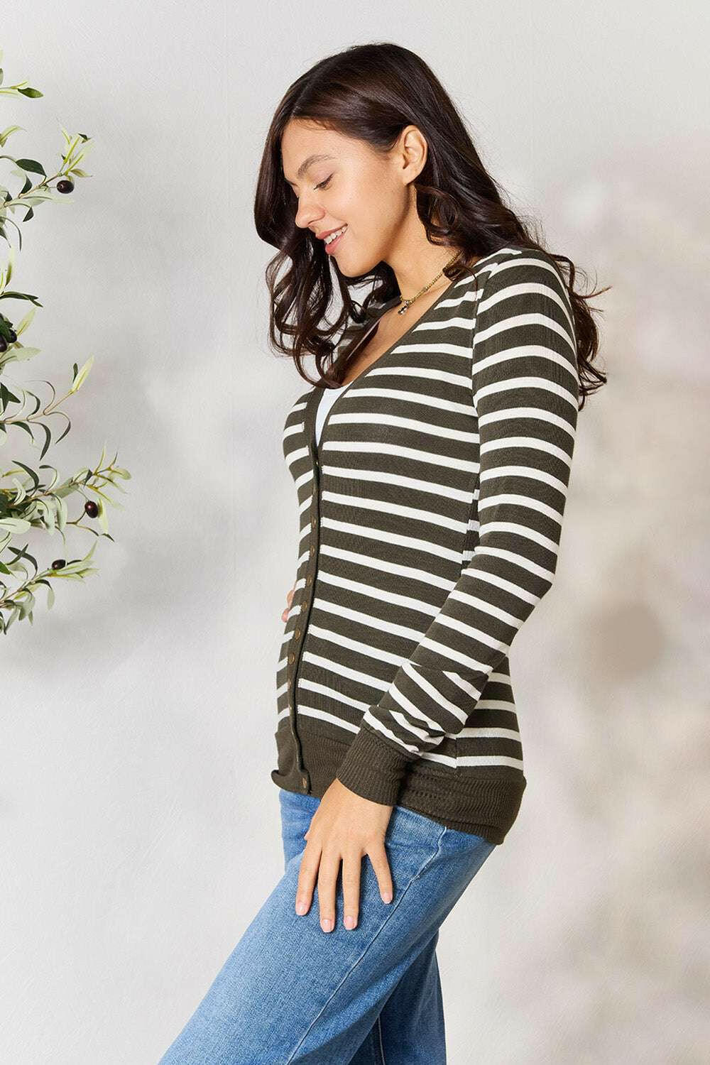 Zenana Full Size Striped Snap