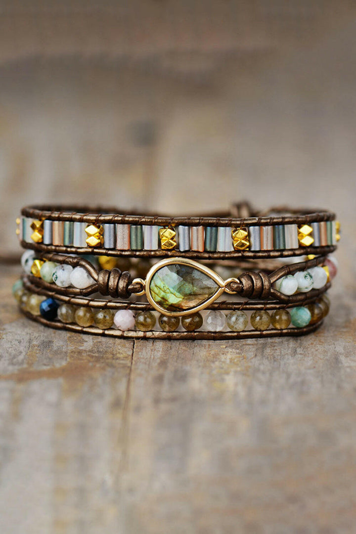 Triple Layer Beaded Bracelet.