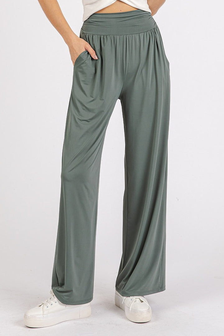 Stretch Wide Leg Pants