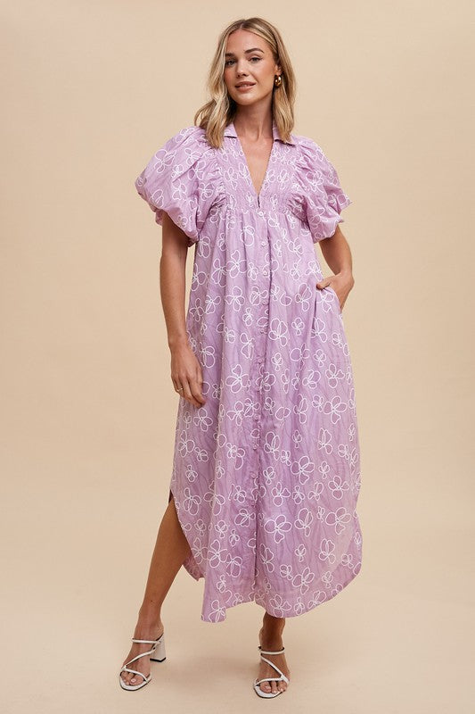 Lilac Bow Cascade Dress