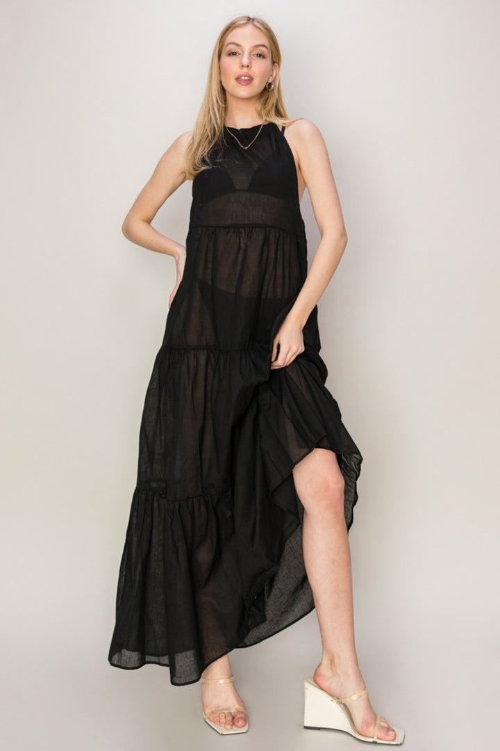 Halter Neck Cover-Up Maxi Dress