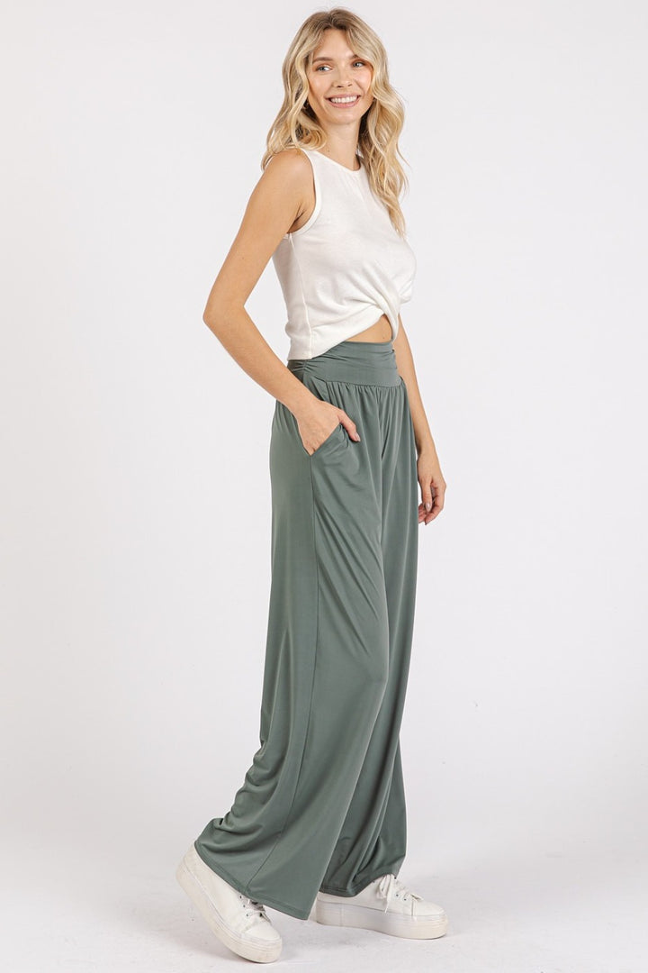 Stretch Wide Leg Pants