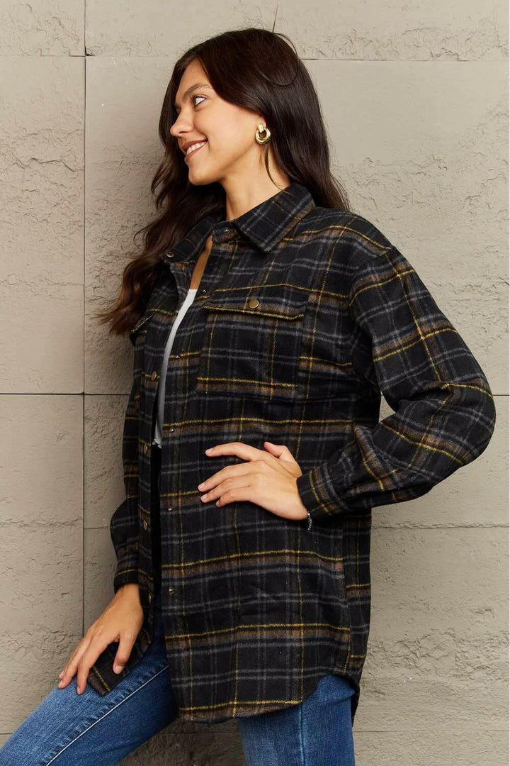 Plaid Long Sleeve Shacket.