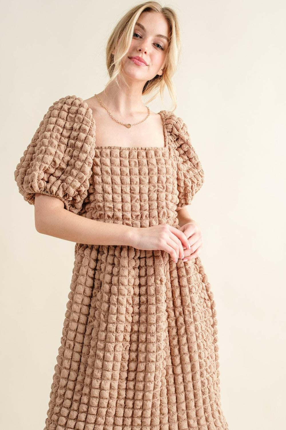 Waffle Dreams Textured Midi Dress - The Rogue Daisy