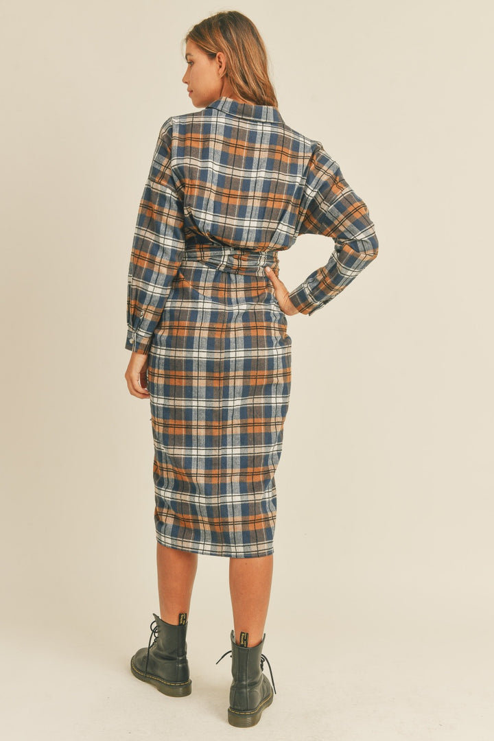 Plaid Flannel Shirt Dress