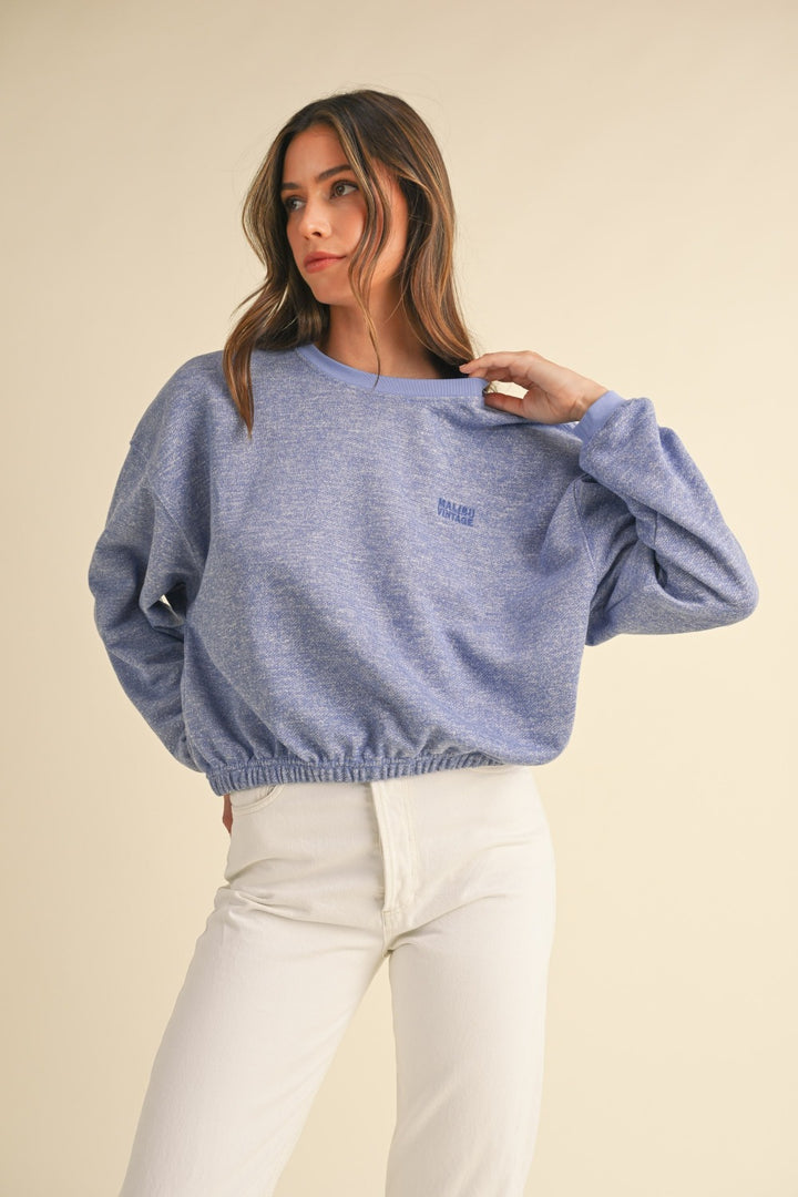 Embroidered Cropped Sweatshirt