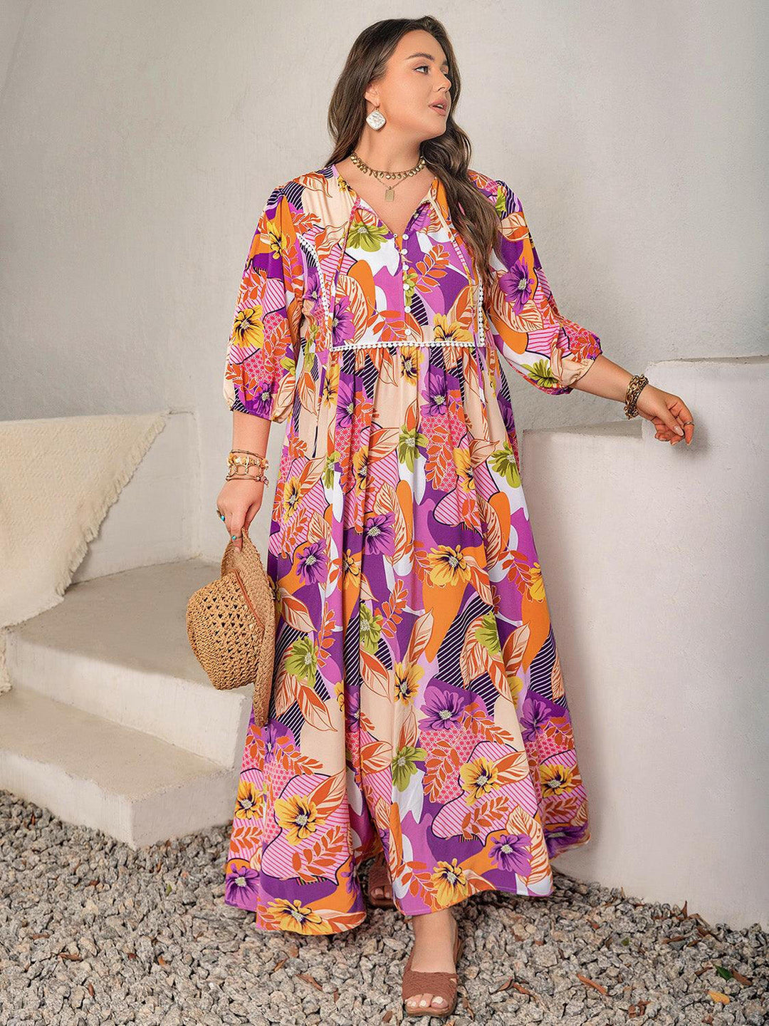 Island Oasis Tropical Maxi Dress - Plus Size - The Rogue Daisy