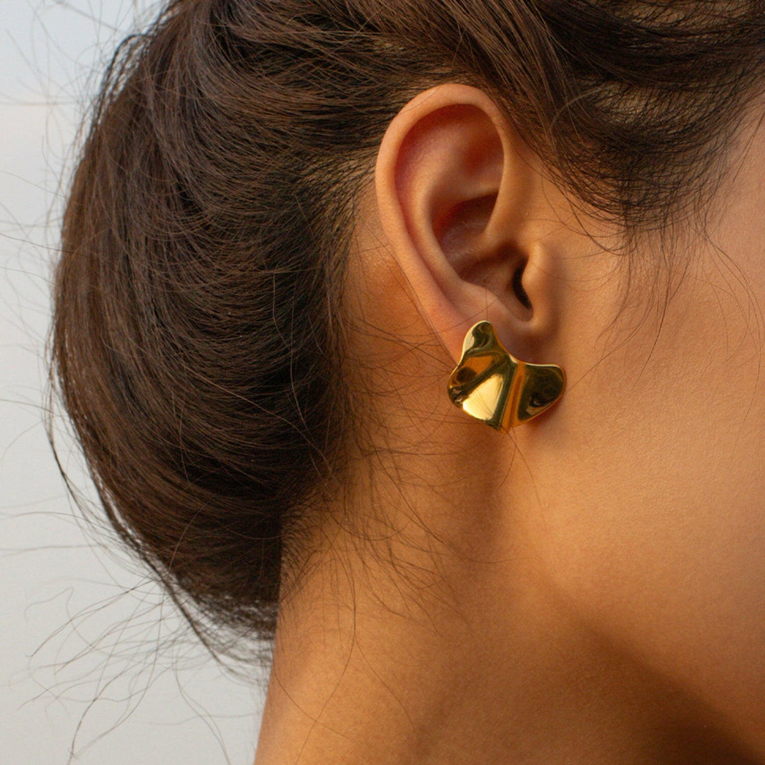 Wavy Bean 18K Gold-Plated Earrings.