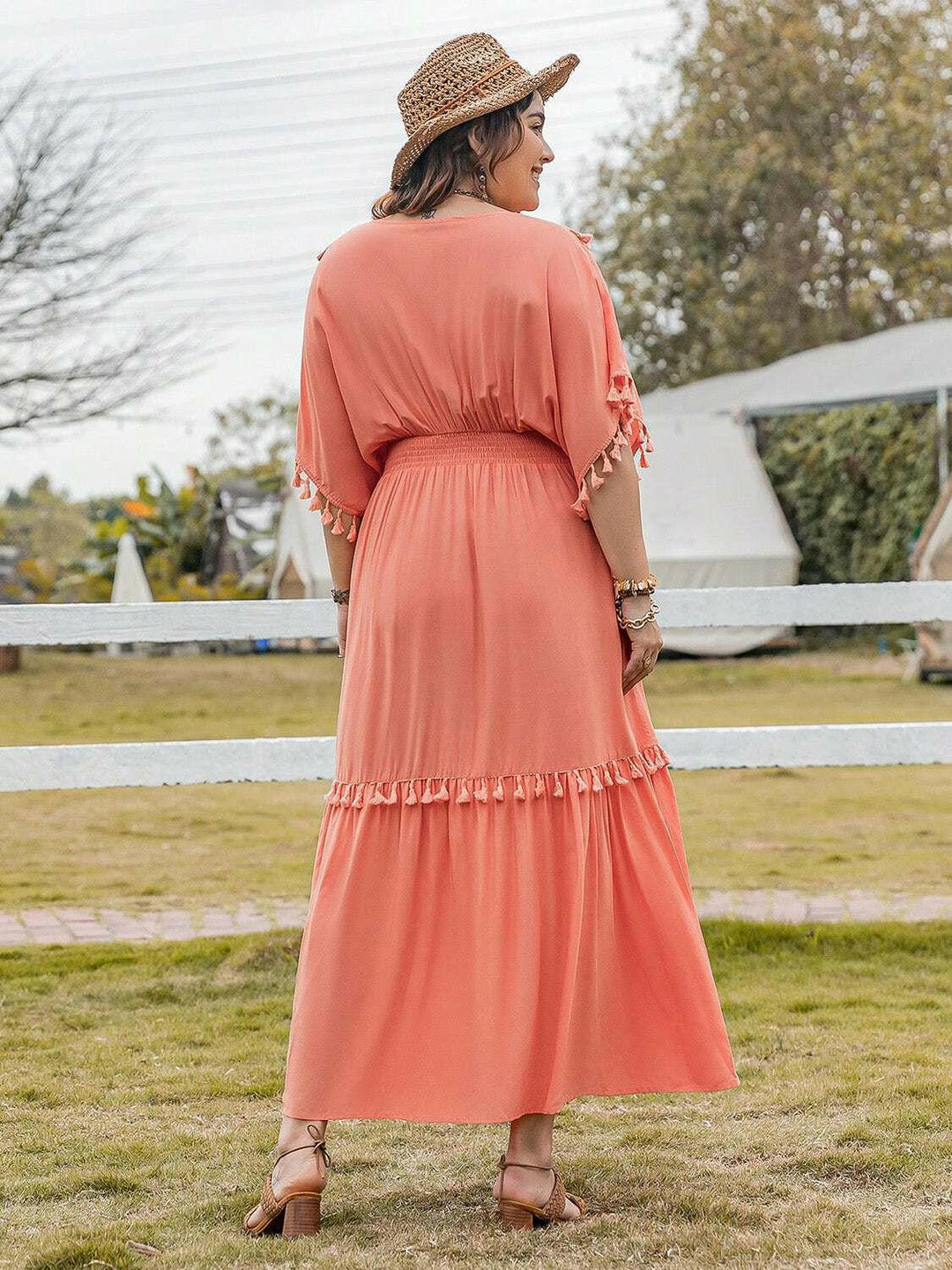 Tassel Charm Maxi Dress - Plus Size