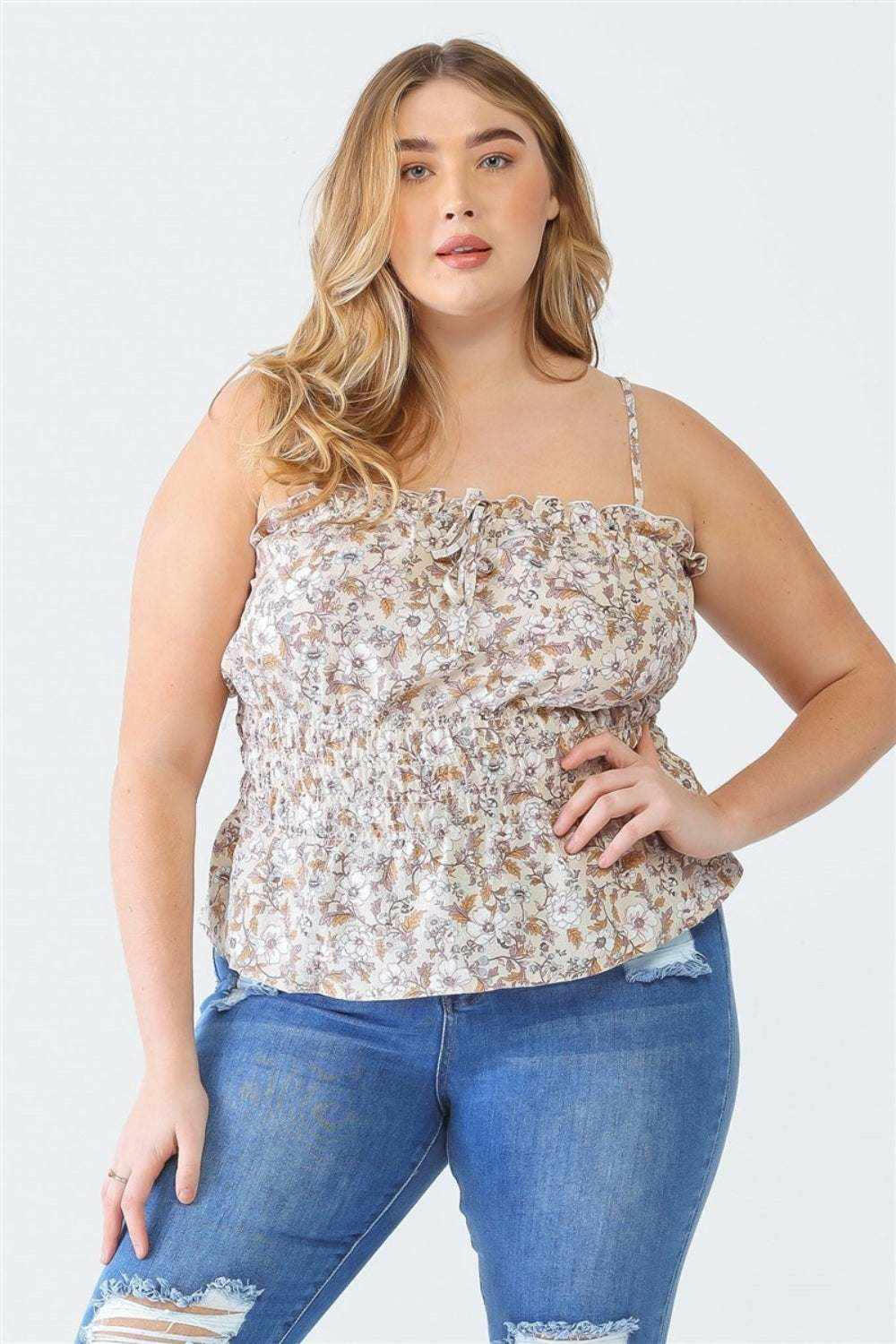 Frill Floral Floral Cami Top