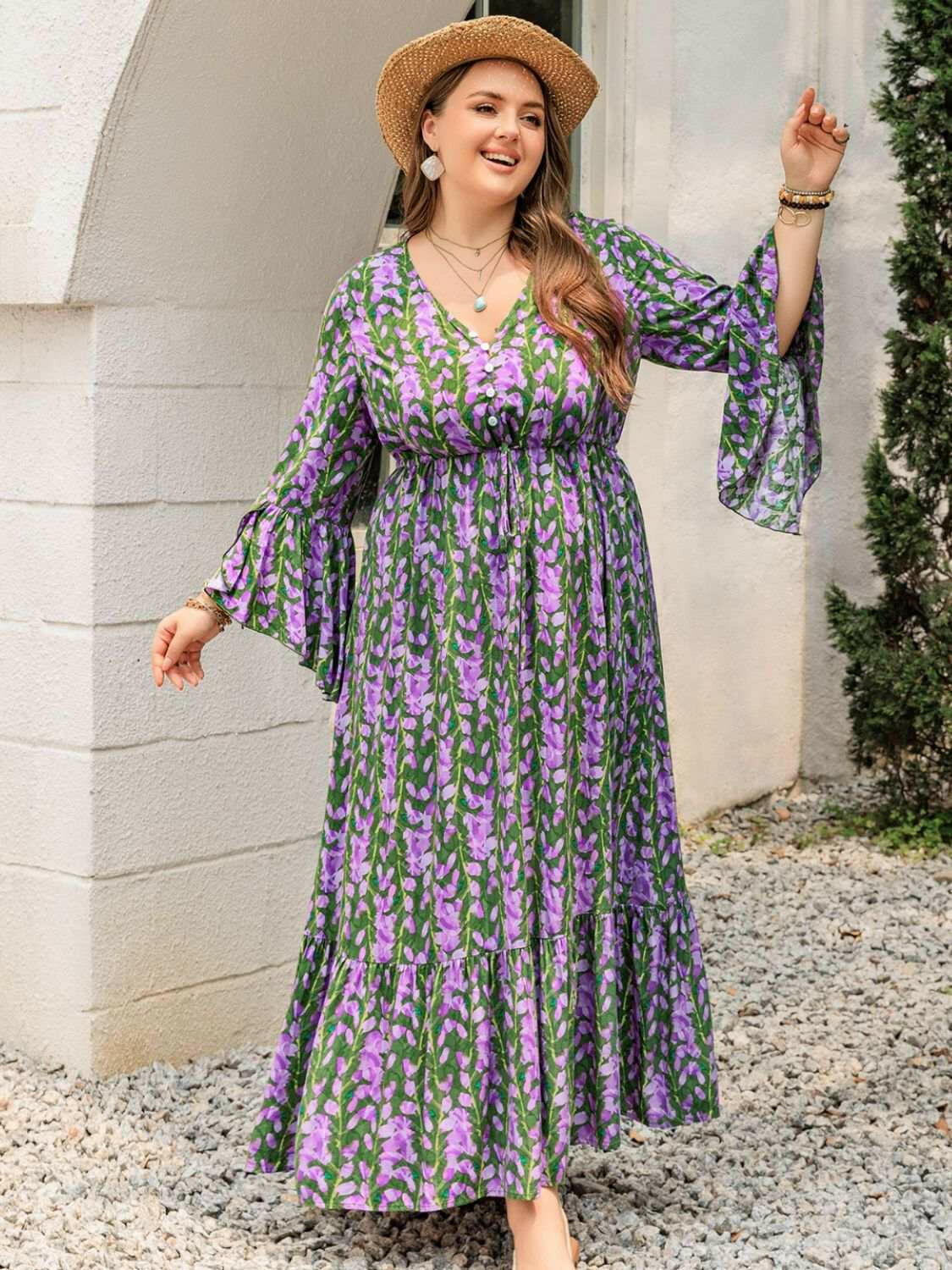 Vibrant Garden Floral Maxi Dress - Plus Size - The Rogue Daisy