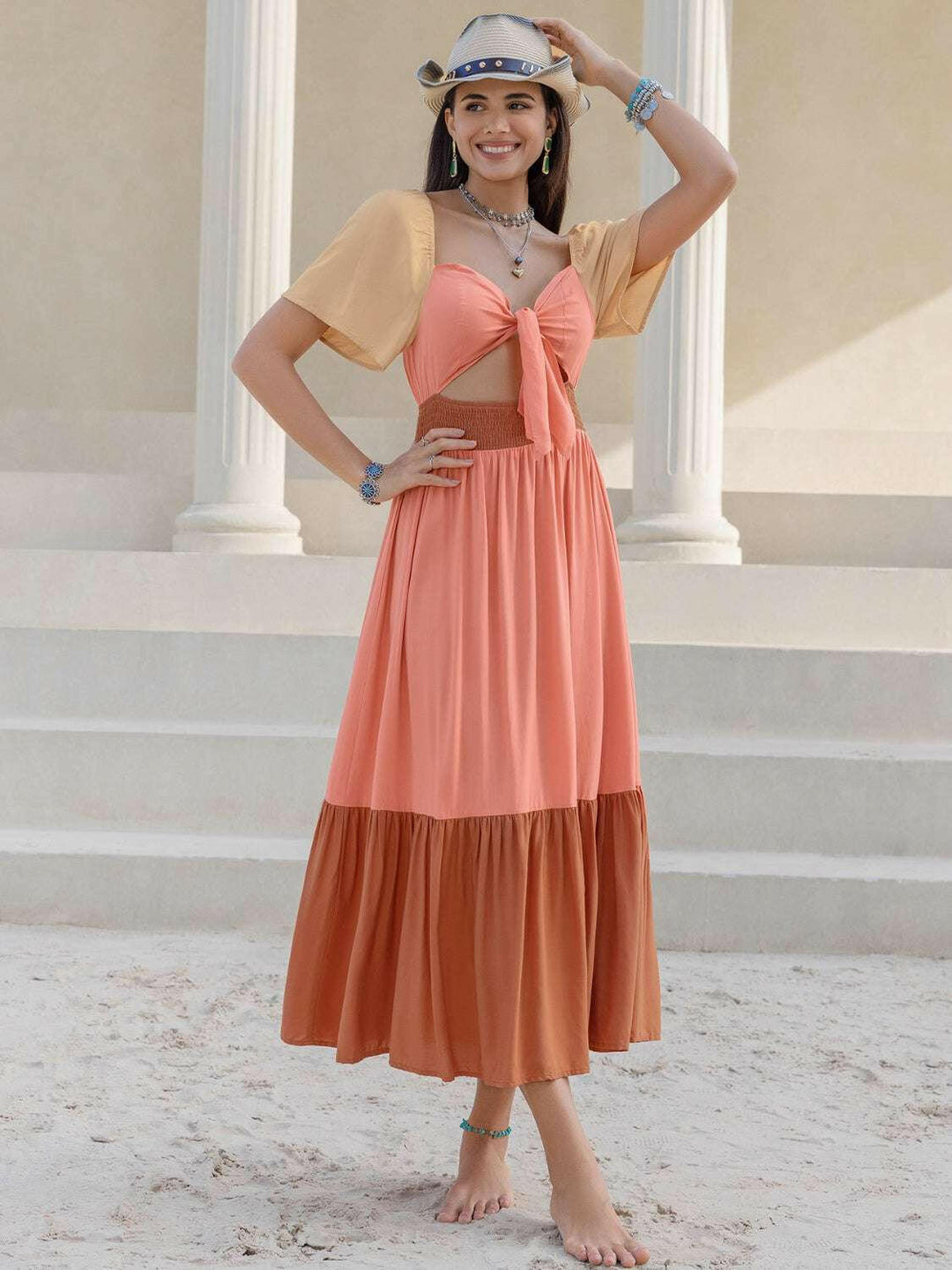 Sunset Breeze Boho Midi Dress