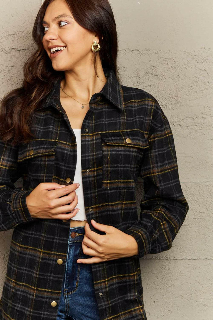 Plaid Long Sleeve Shacket.