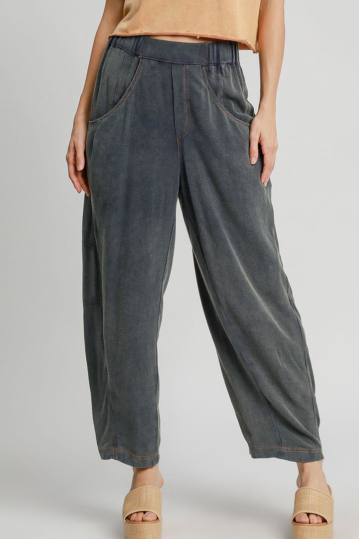 Linen/Cotton Blend Baggy Fit Pants