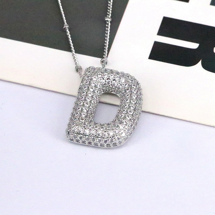 Sparkling Initial Bubble Necklace - A-L