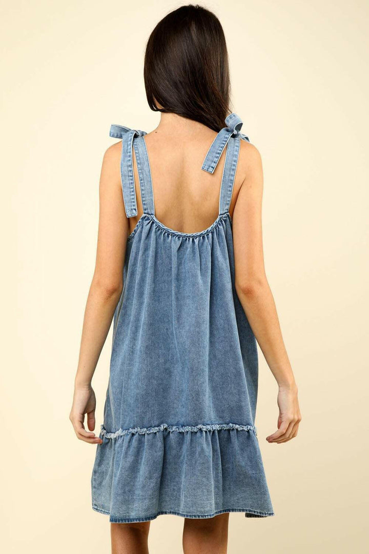 Washed Denim Mini Dress - The Rogue Daisy