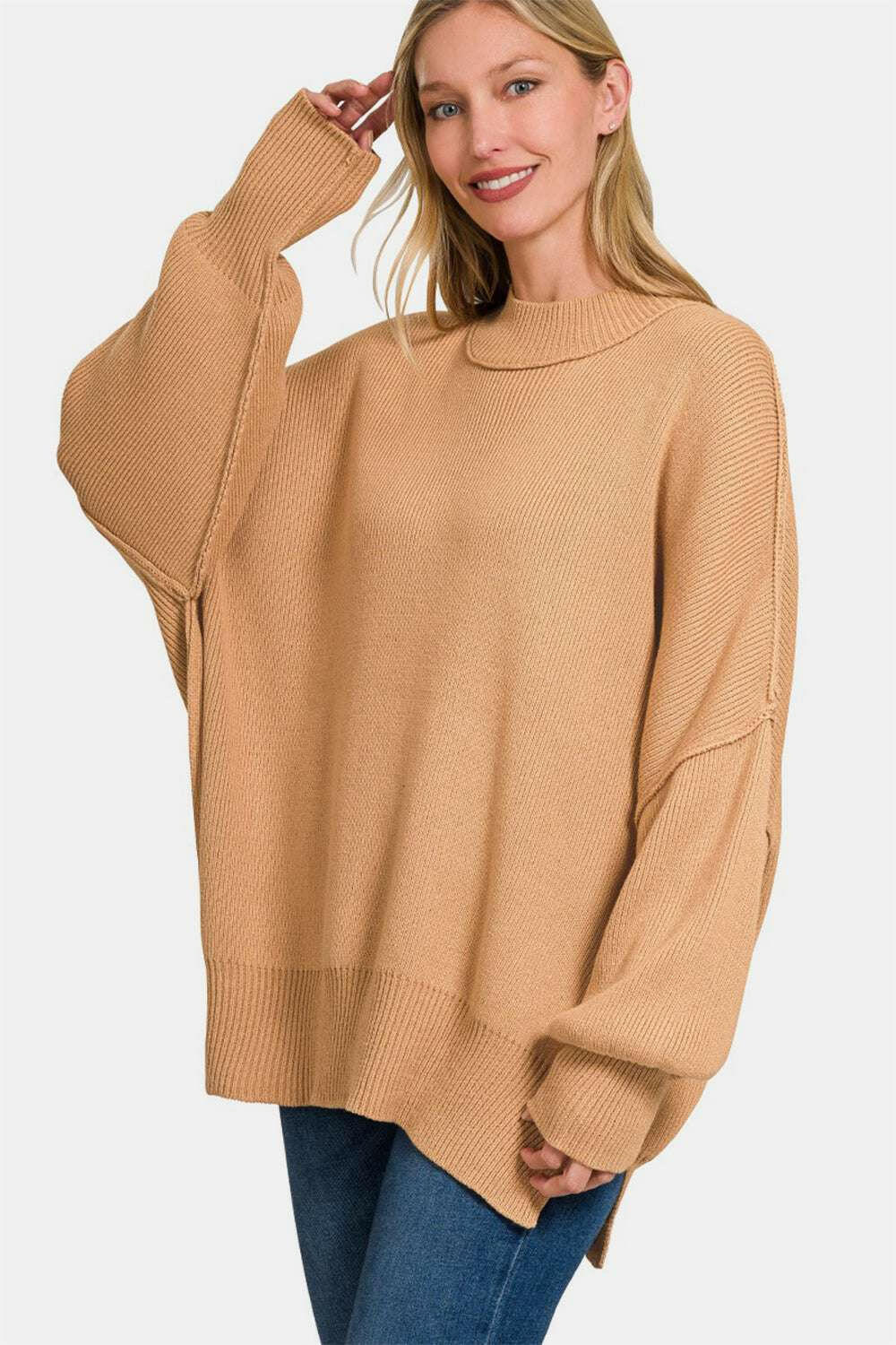 Oversized Sweater in Camel - The Rogue Daisy