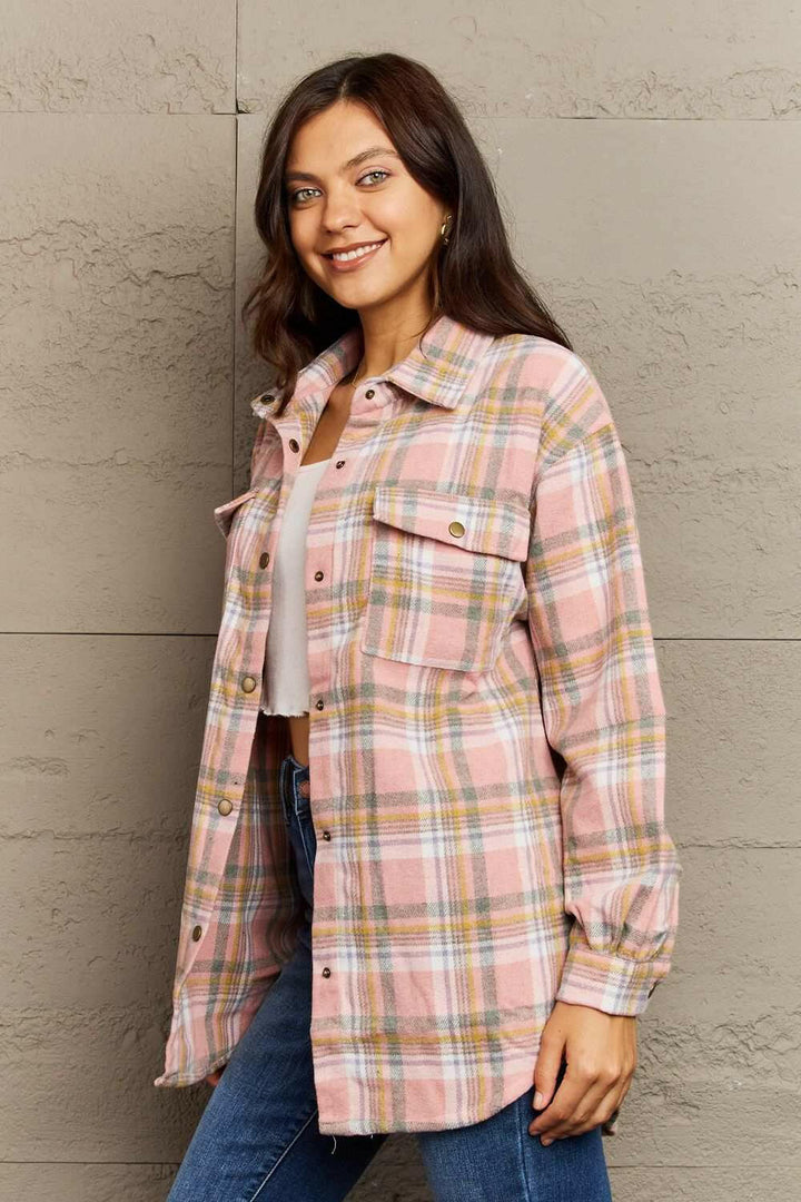 Plaid Long Sleeve Shacket.