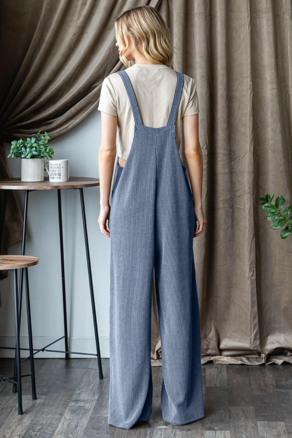 Ribbed Front Pocket Overalls.