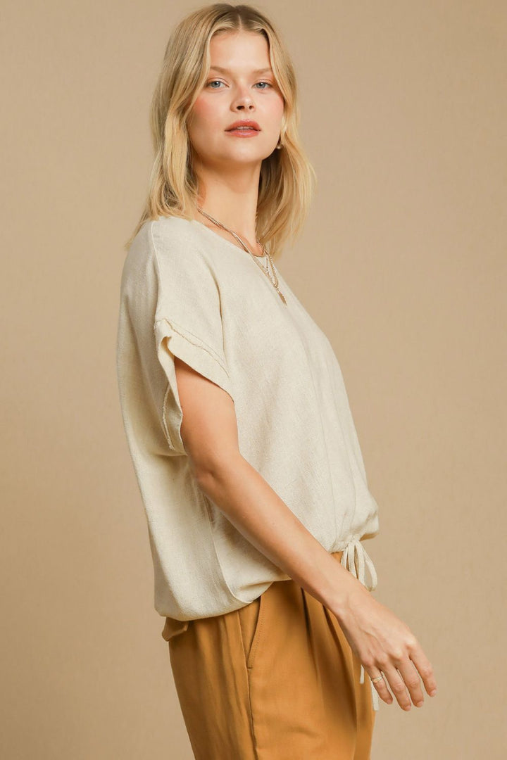 Linen Blend Short Sleeve T-Shirt