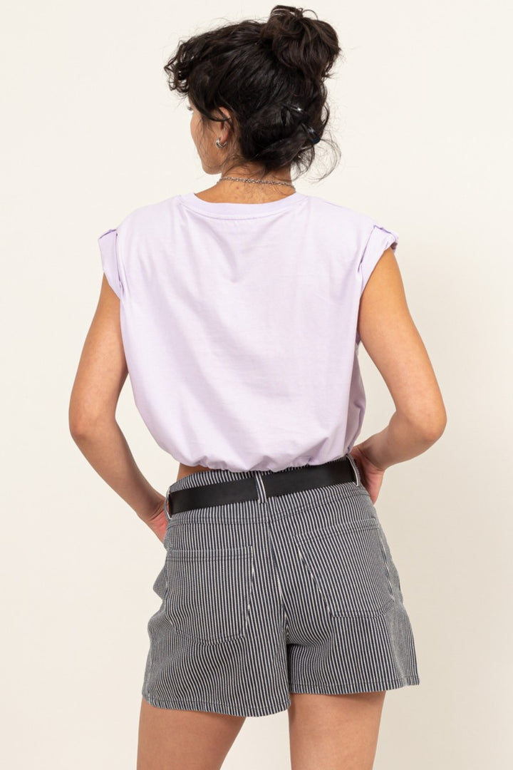 Drawstring Hem Crop Top