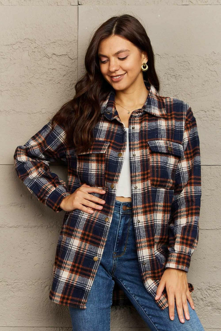 Plaid Long Sleeve Shacket.