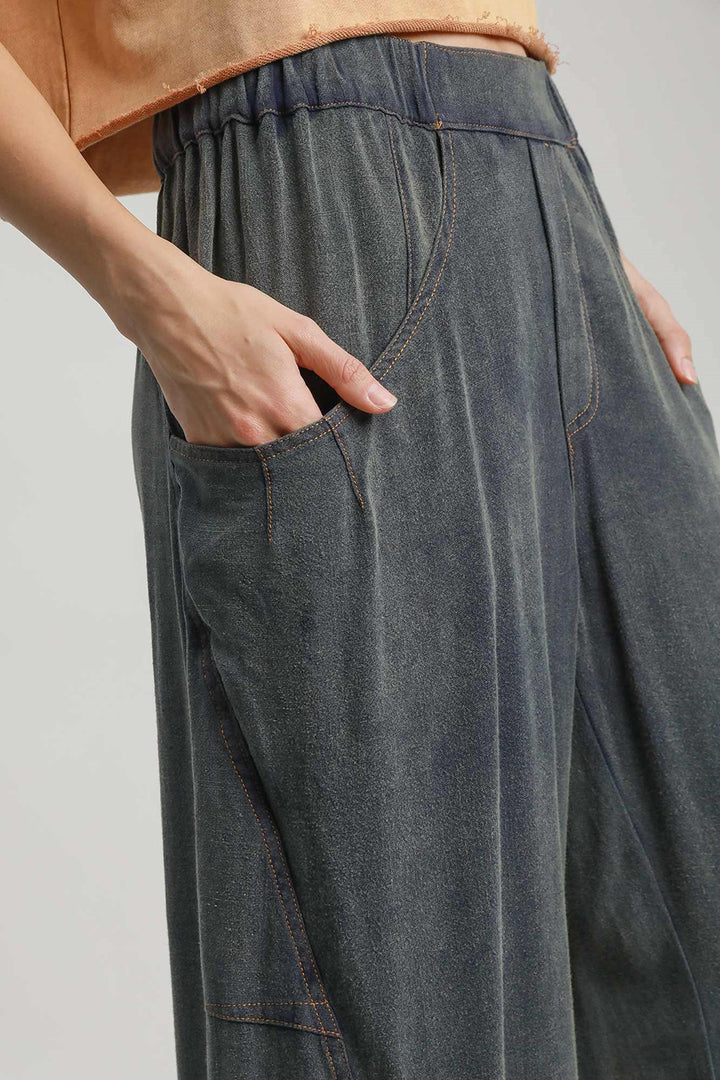 Linen/Cotton Blend Baggy Fit Pants