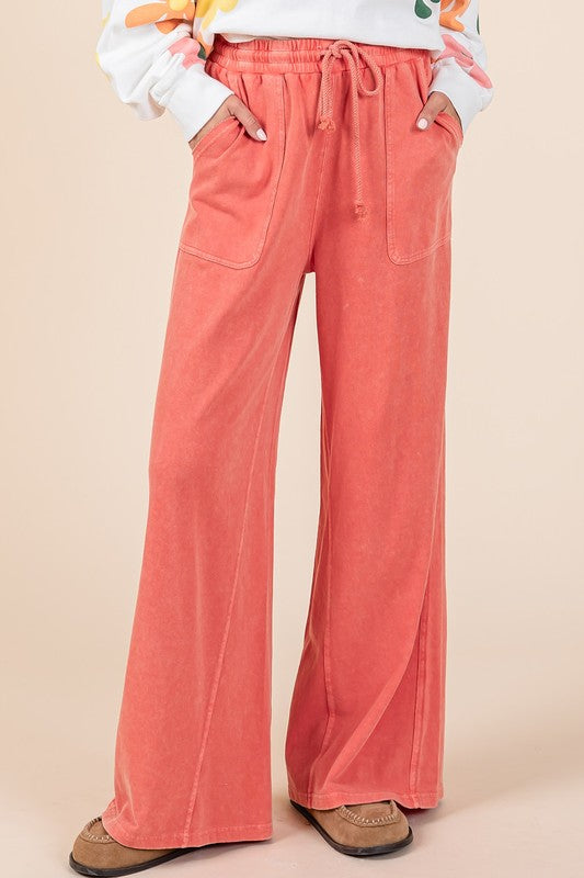 Mineral Wash Cotton French Terry Pants