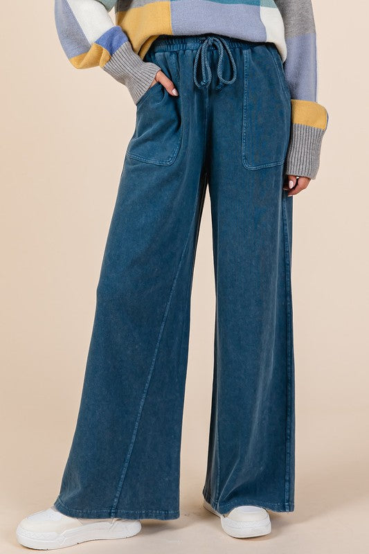 Mineral Wash Cotton French Terry Pants