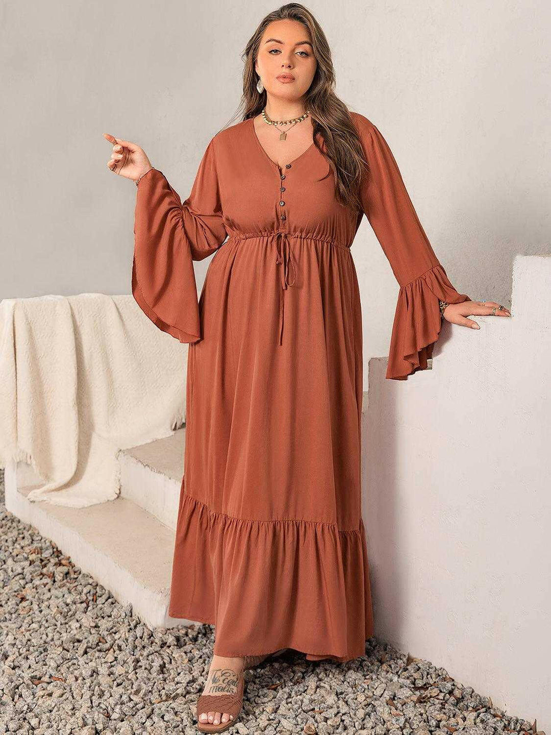 Terracotta Dream Maxi Dress - Plus Size