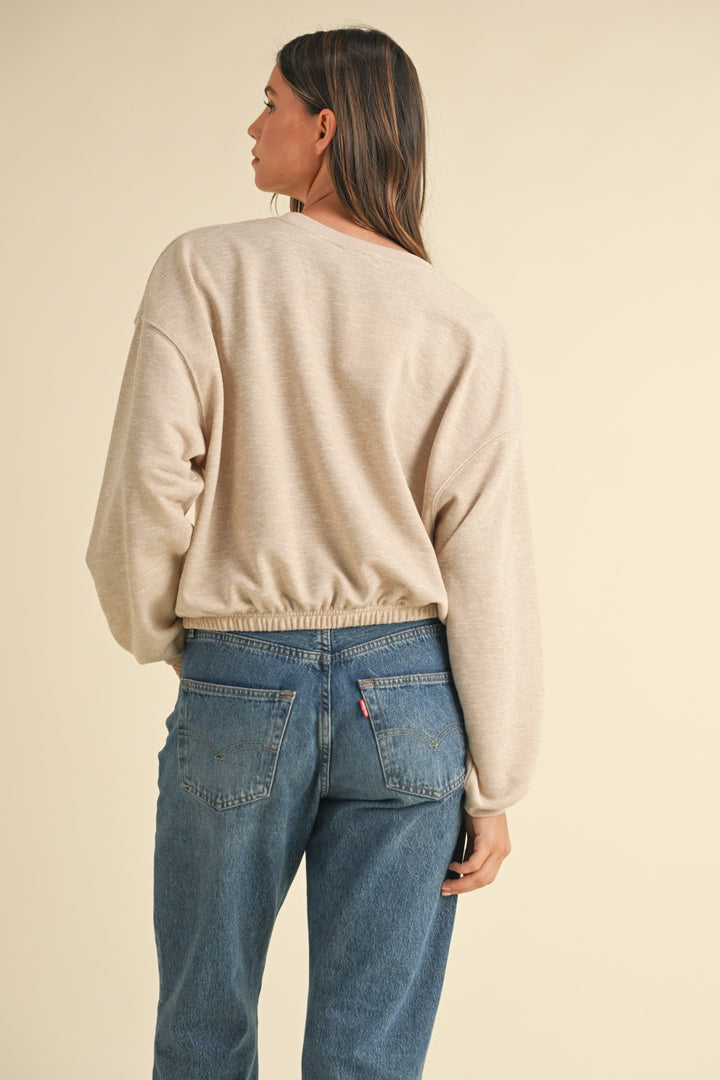 Embroidery Croped Sweatshirt