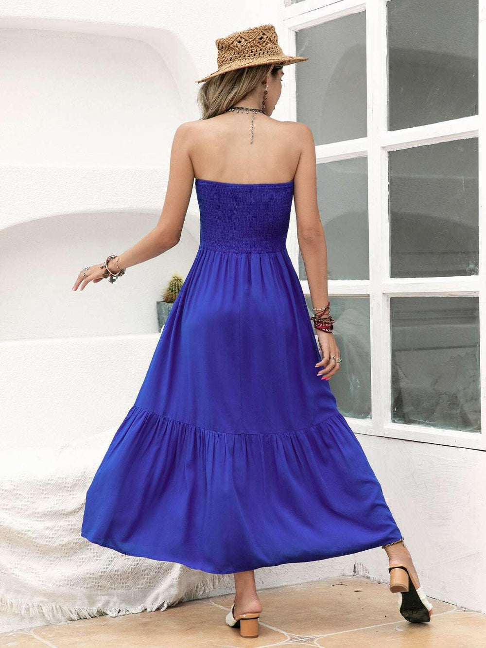 Sapphire Sky Strapless Midi Dress - The Rogue Daisy