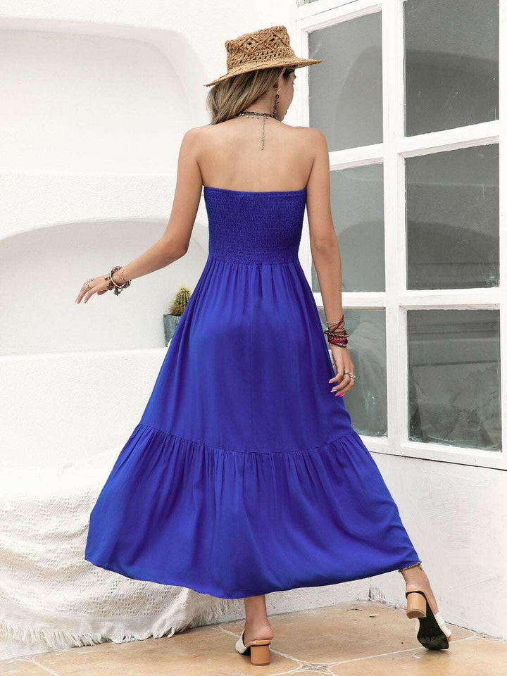 Sapphire Sky Strapless Midi Dress - The Rogue Daisy