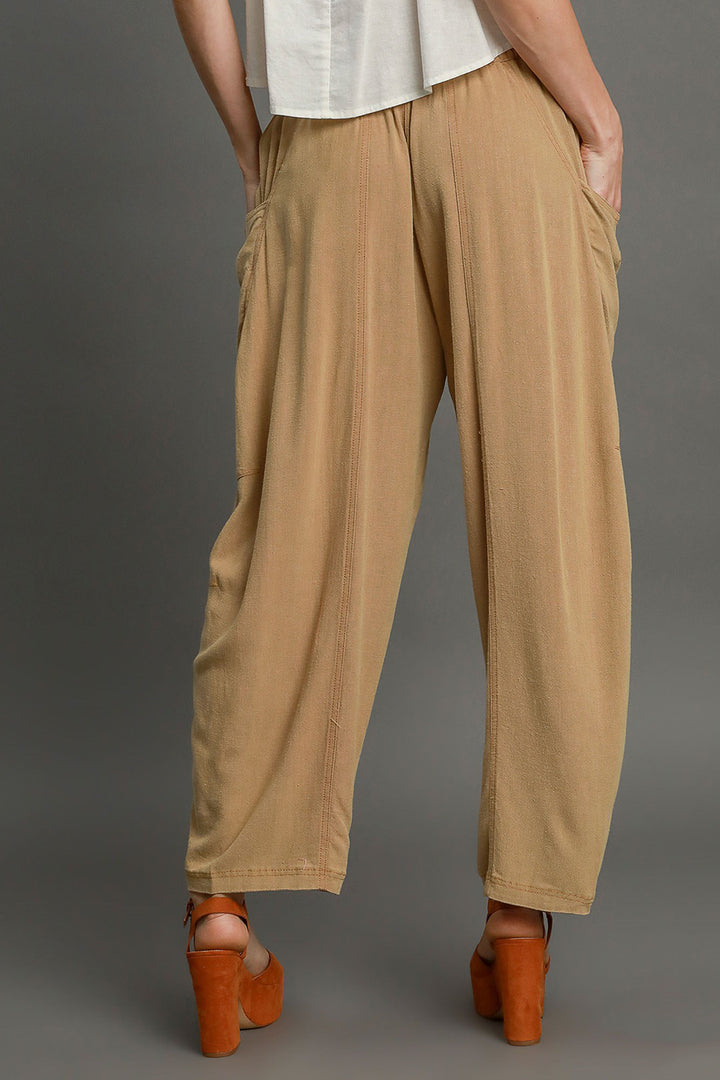 Linen/Cotton Blend Baggy Fit Pants