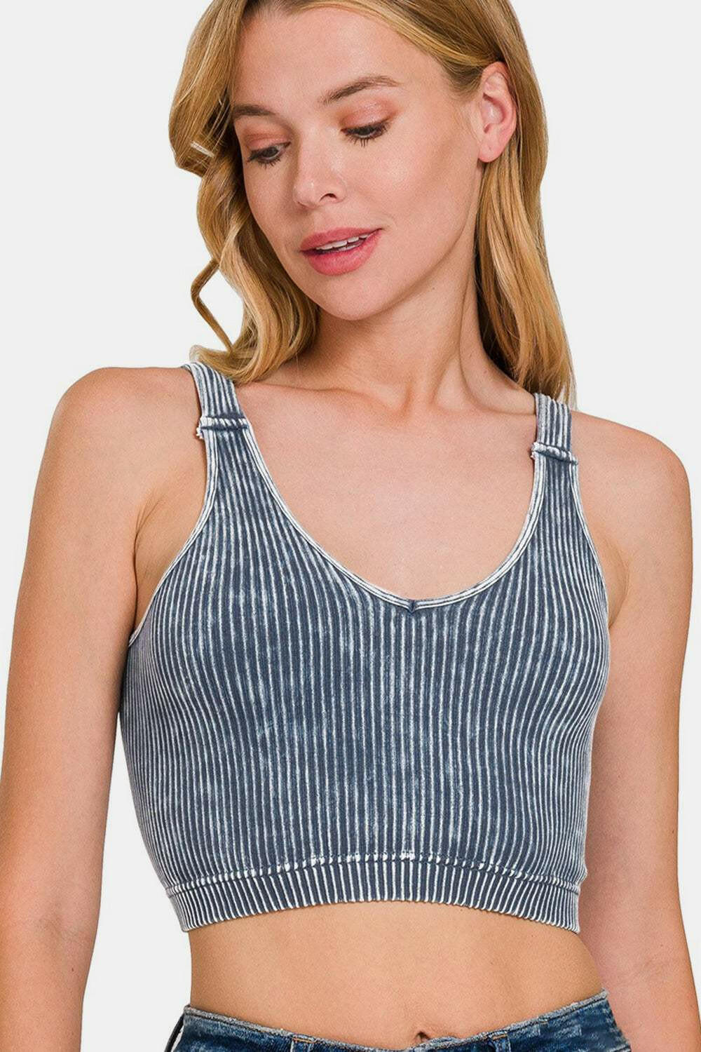 Washed Rib Cropped Tank Top - The Rogue Daisy