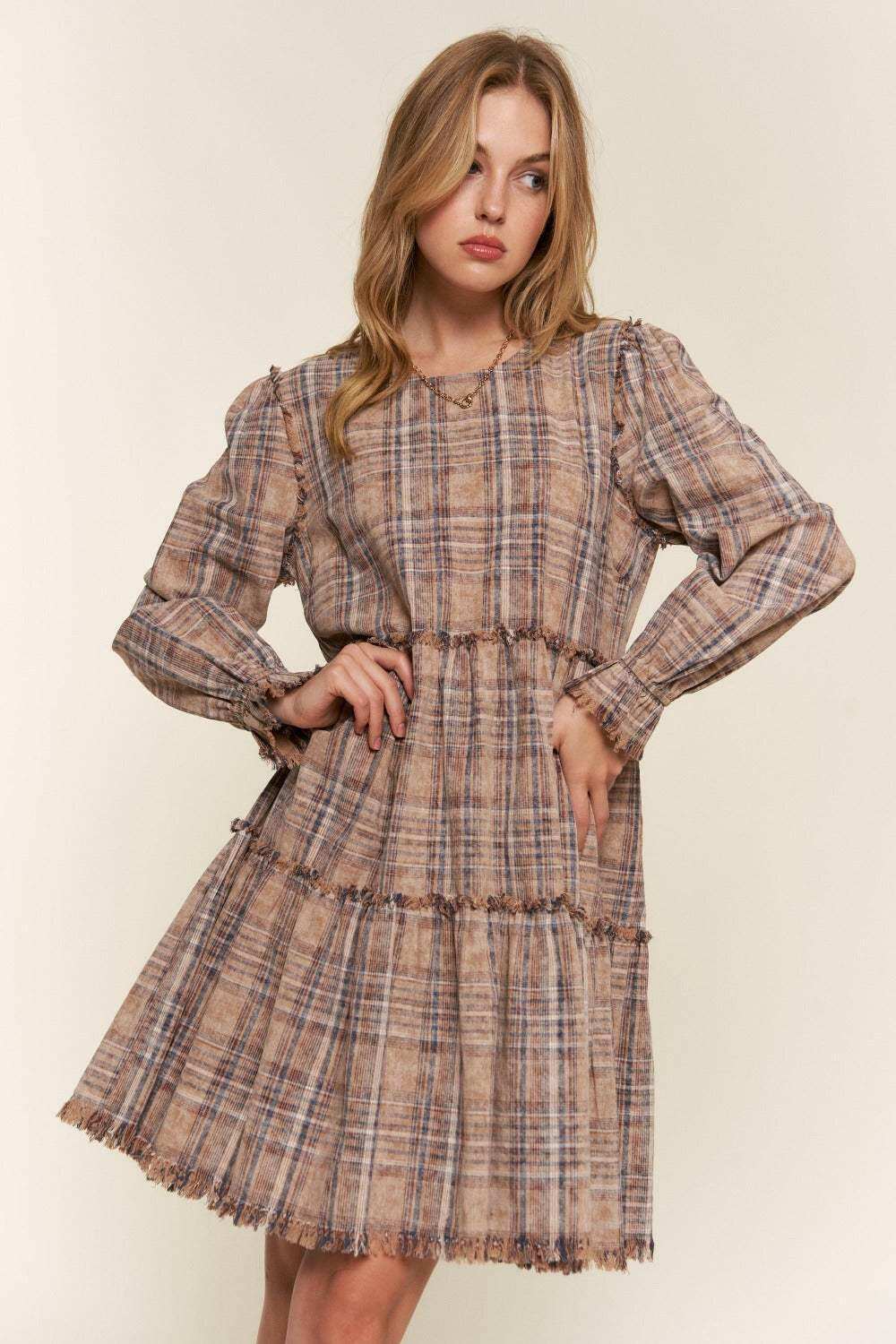 Cotton Tiered Plaid Dress - The Rogue Daisy