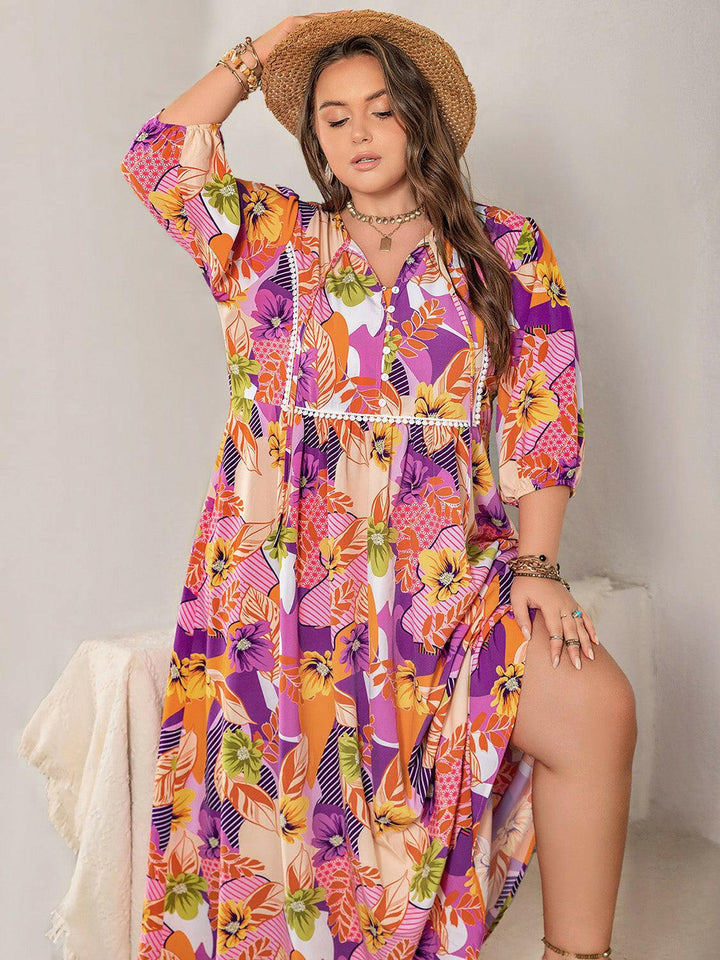 Island Oasis Tropical Maxi Dress - Plus Size - The Rogue Daisy