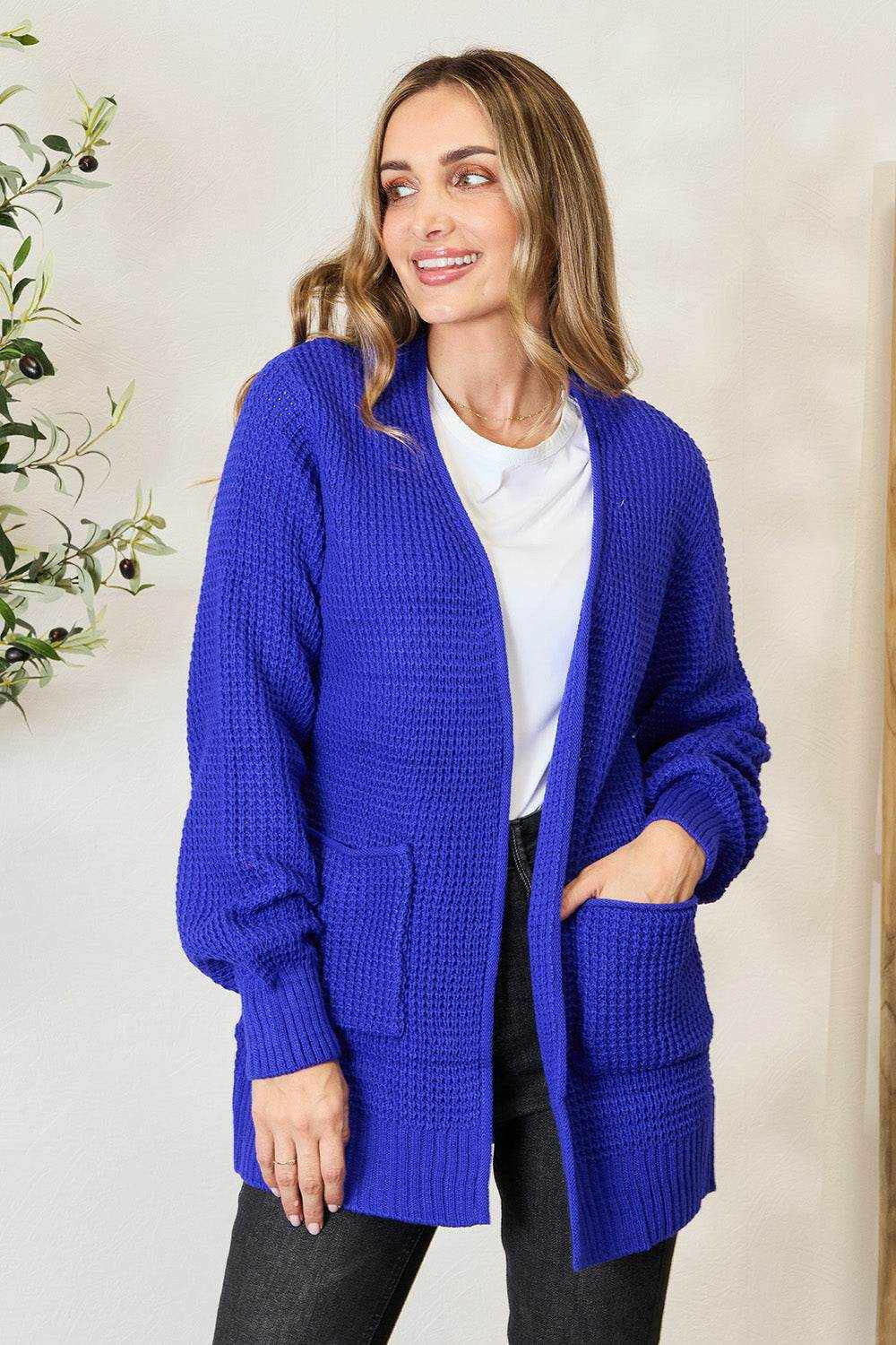 Waffle-Knit Cardigan - The Rogue Daisy