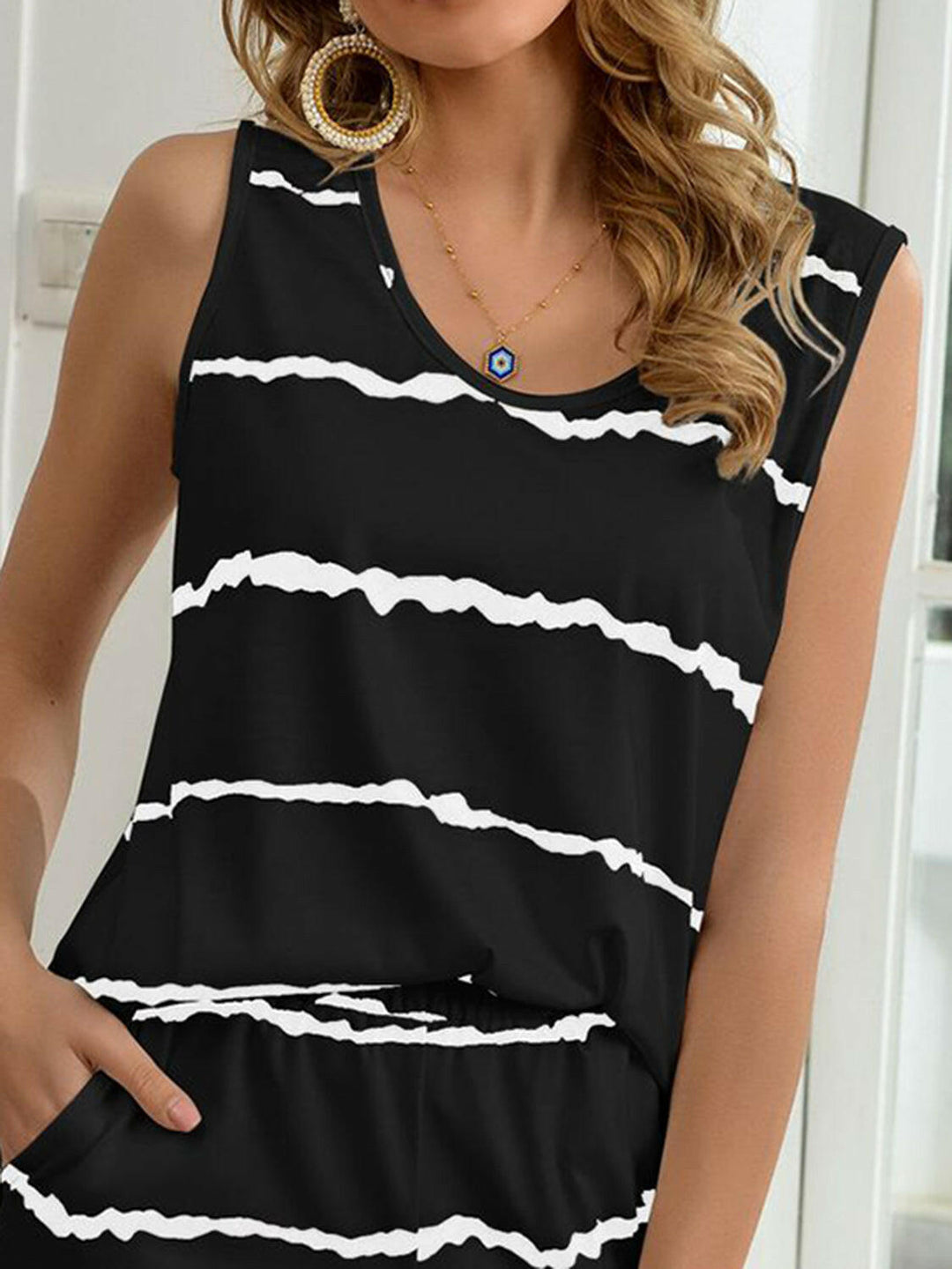 Striped Round Neck Tank