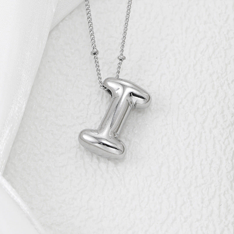 Bubble Letter Pendant Necklace A-L