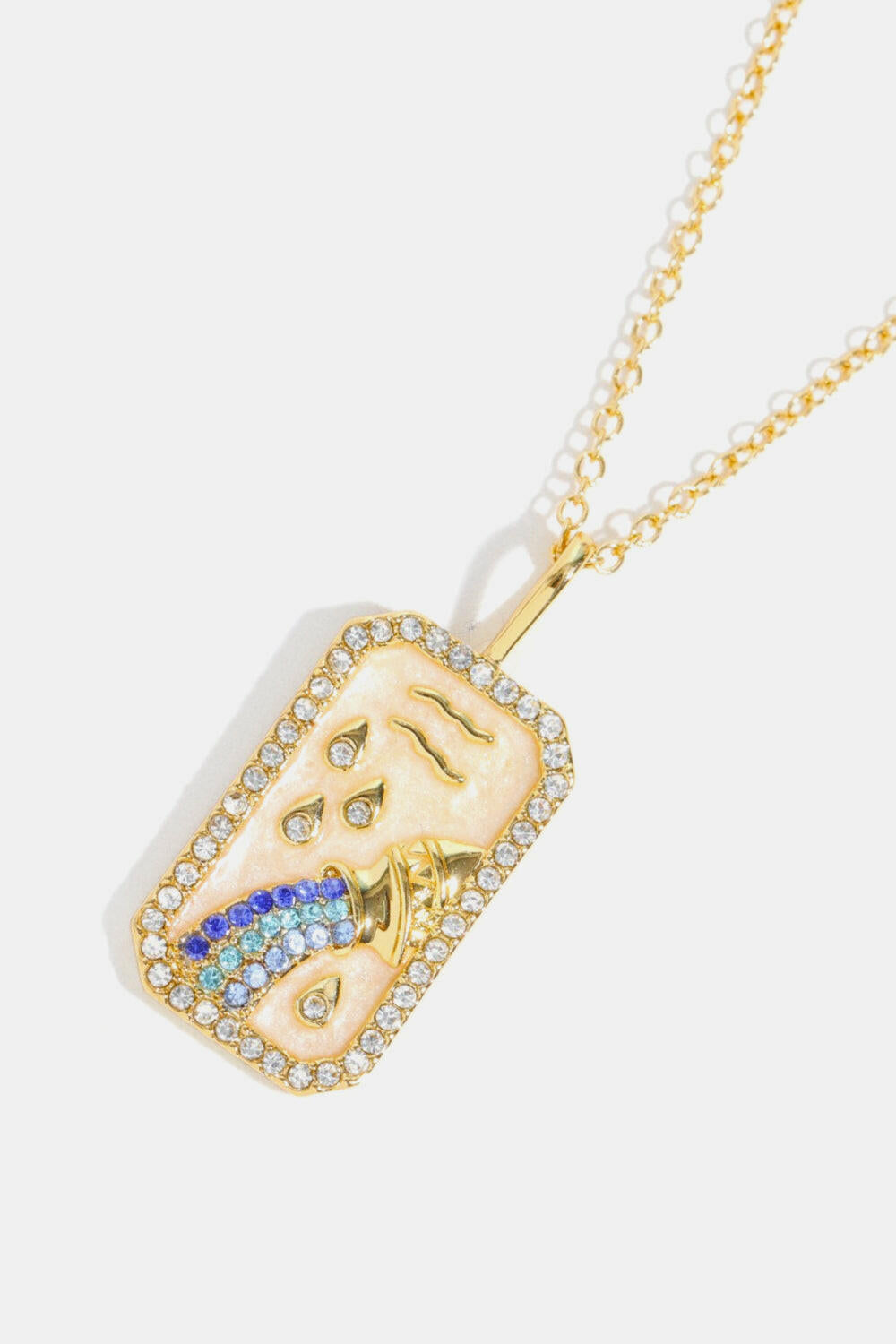 Zodiac Rhinestone Pendant Necklace.