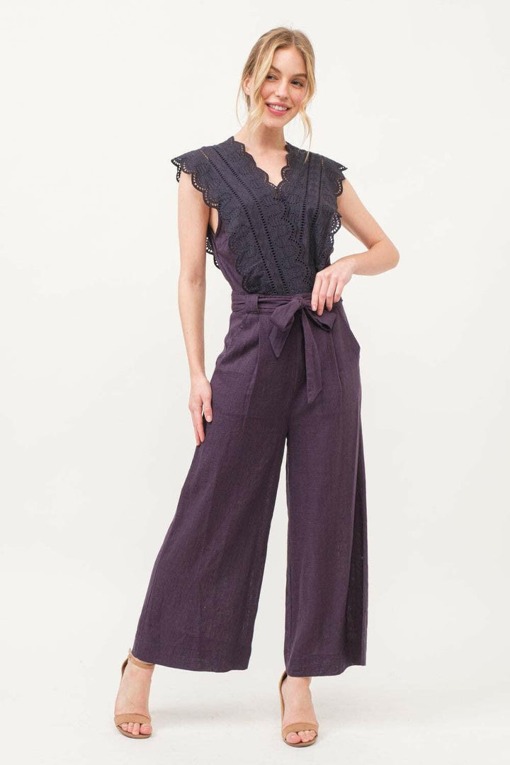 Plum Elegance Lace Jumpsuit - The Rogue Daisy