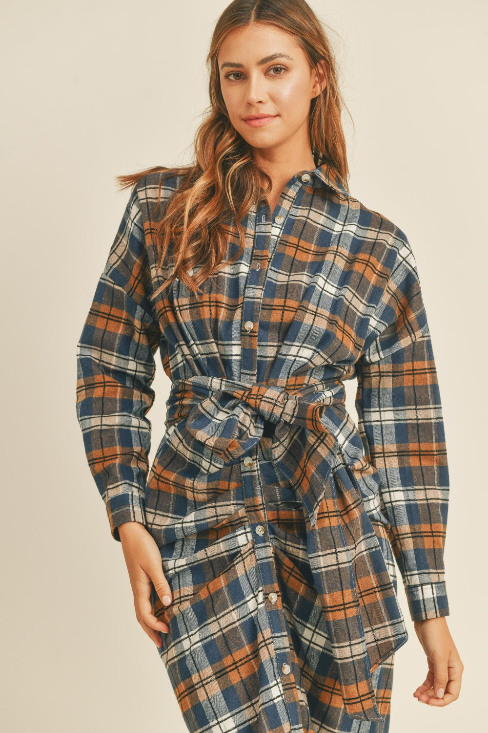 Plaid Flannel Shirt Dress