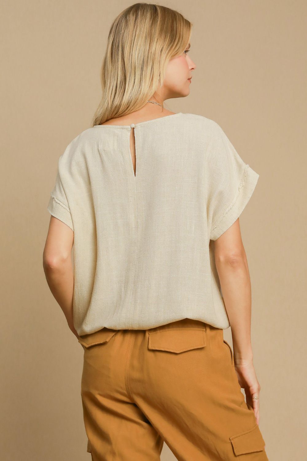 Linen Blend Short Sleeve T-Shirt