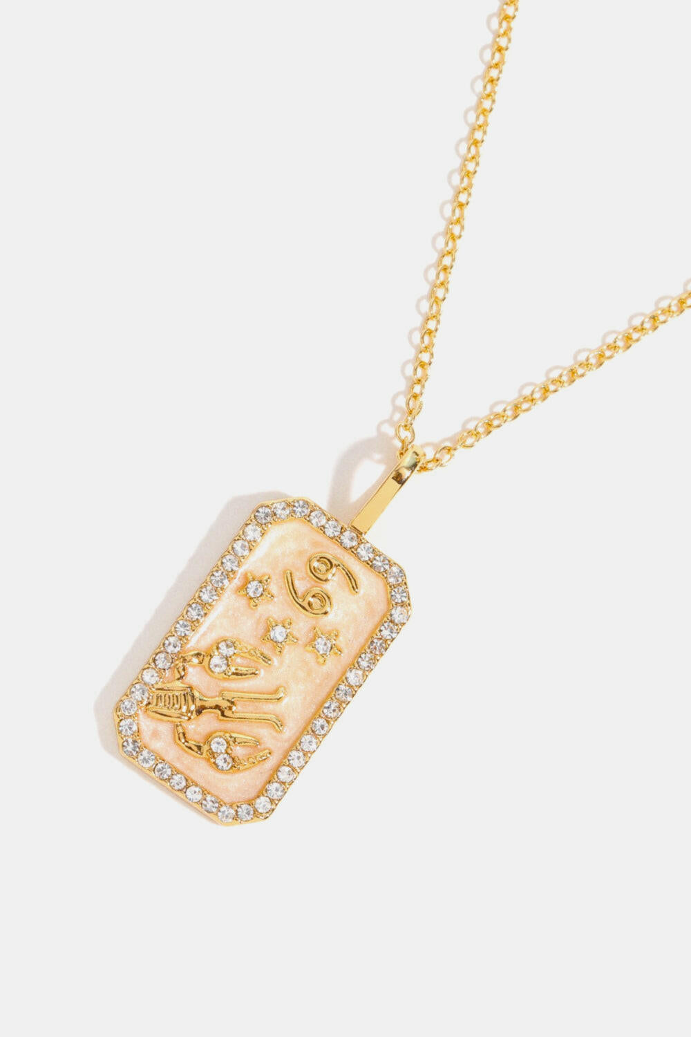 Zodiac Rhinestone Pendant Necklace.