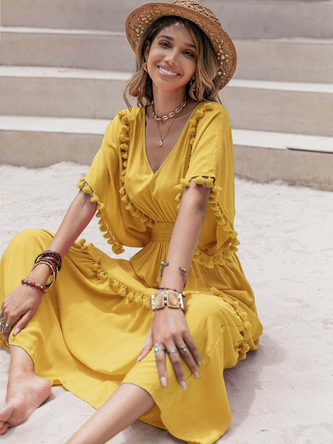 Sunshine Tassel Maxi Dress.