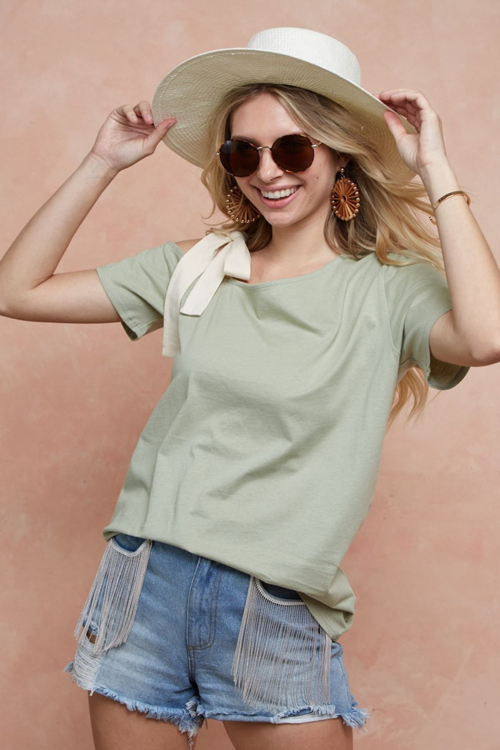 Tied One Shoulder Tee