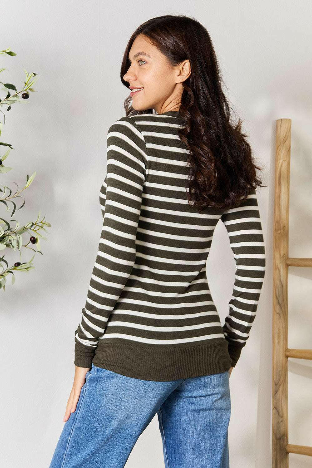 Zenana Full Size Striped Snap