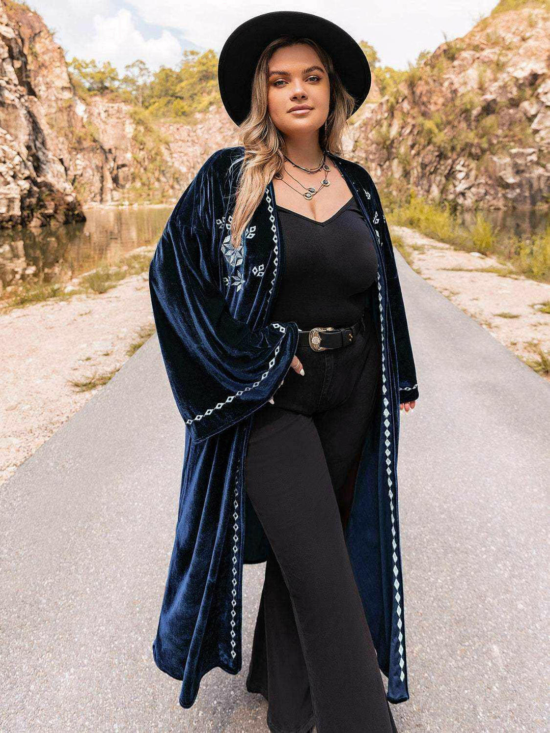 Velvet Moonlight Duster - Plus Size