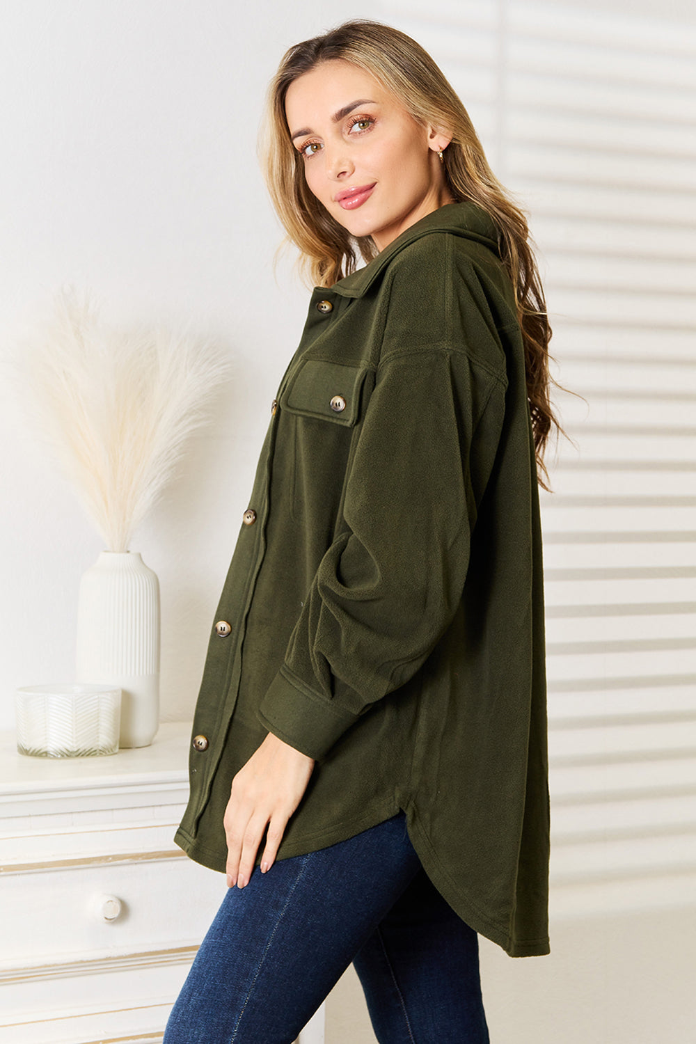 'Cozy Girl' Button Down Shirt Jacket